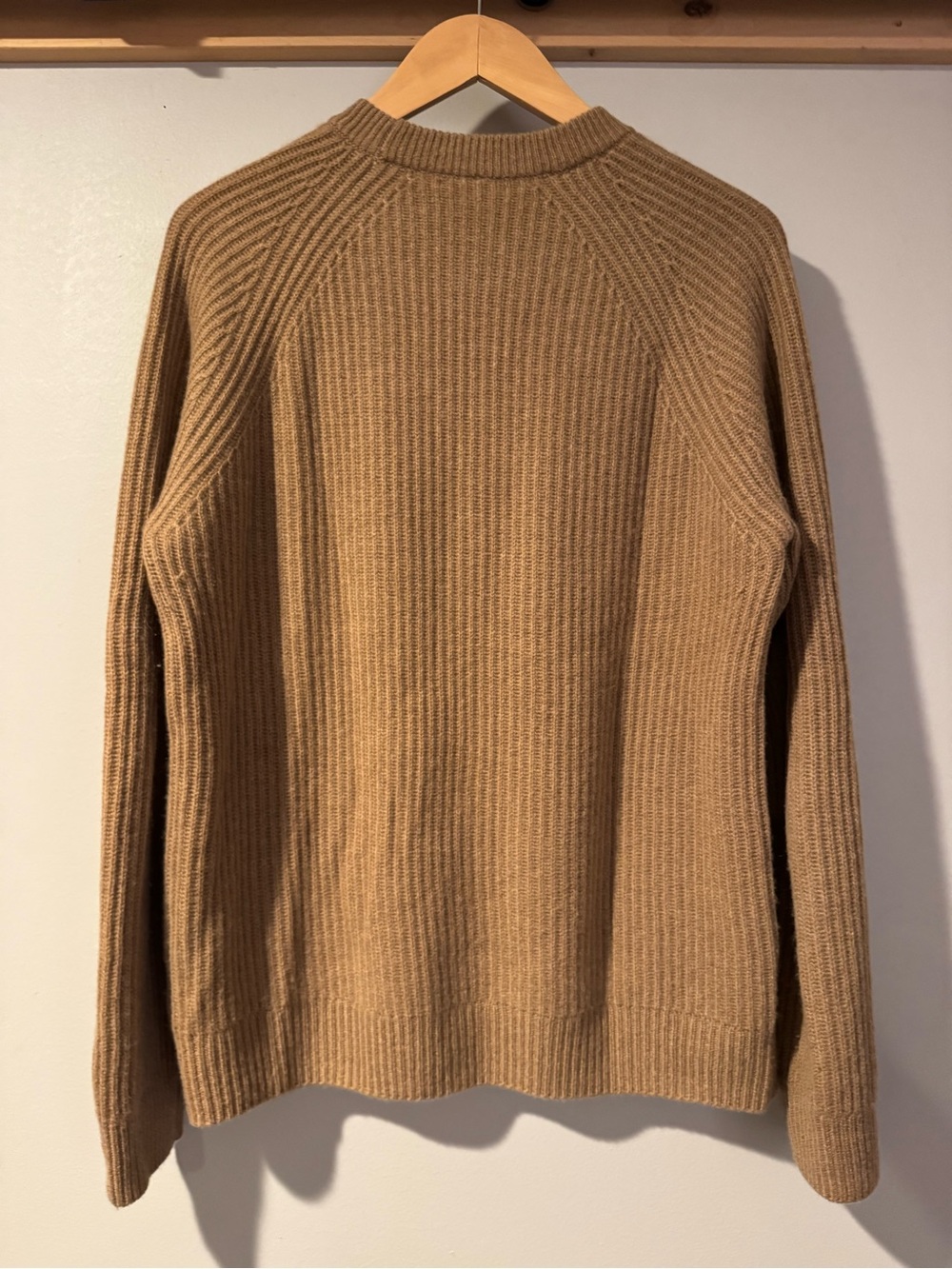 Quince Camel Ribbed Crewneck Sweater - Picture 2 of 5